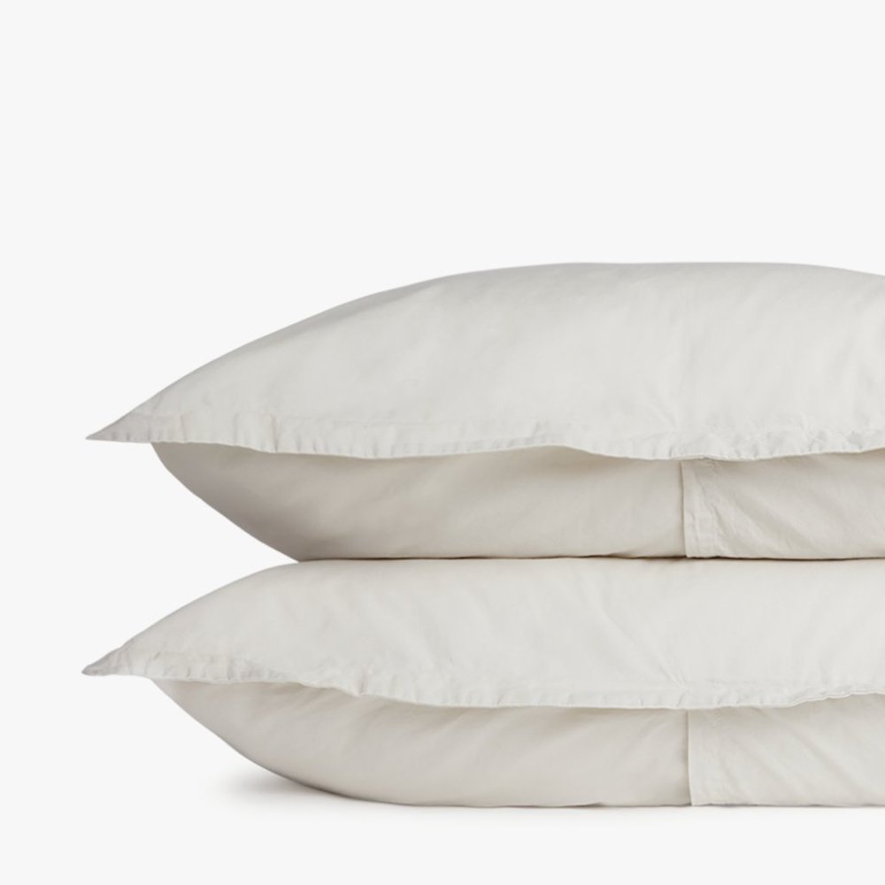 Parachute Percale Pillowcase Sham Set, Bone (Price Firm)